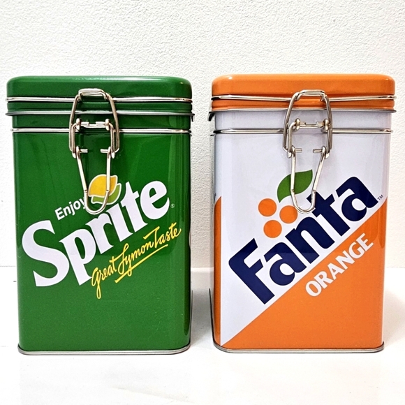 Fanta & Sprite Tin Metal Containers - Picture 1 of 7